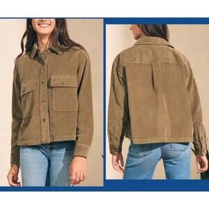 NWOT Faherty Stretch Cord / Corduroy Overshirt, Military Olive
